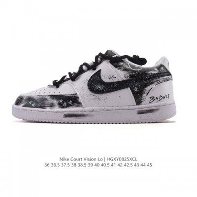 Nike Court Vision Low, a retro basketball sneaker with a varsity vibe, features