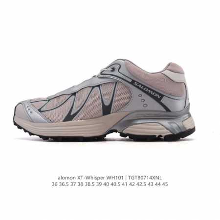 The Salomon Xt-Whisper collaboration silver-pink trendy retro running shoes are - Click Image to Close