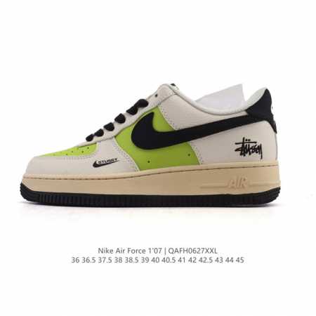 Company-level Nike Air Force 1 '07 Low Air Force One white shoes with air cushi - Click Image to Close