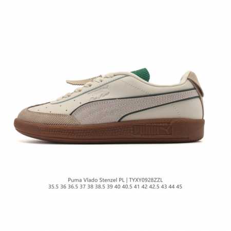 PUMA Vlado Stenzel pl low-top, non-slip, wear-resistant sneakers in white and gr - Click Image to Close