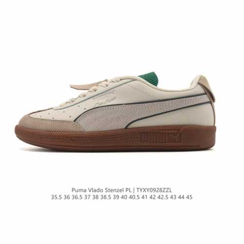 PUMA Vlado Stenzel pl low-top, non-slip, wear-resistant sneakers in white and gr