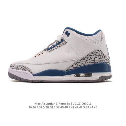 Company Grade Nike Air Jordan 3 Retro Series, a mid-top basketball shoe featurin