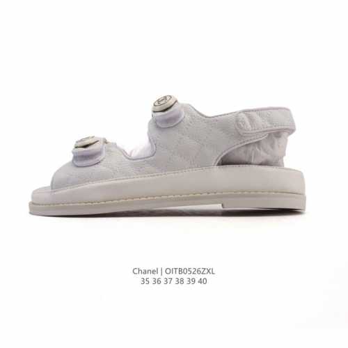 Special Price Original Price 290 Yuan Chanel Logo Velcro Flat Casual Sandals Man