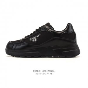 Company-grade Prada series / Prada men's platform running shoes, stylish dad sho