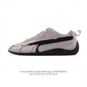 PUMA x Balenciaga Speedcat series sneakers, thin-soled, suede leather, round-toe
