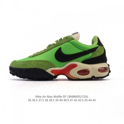 New Nike Air Max Waffle Sp Action Green Casual Running Shoes Air Cushioning Spor