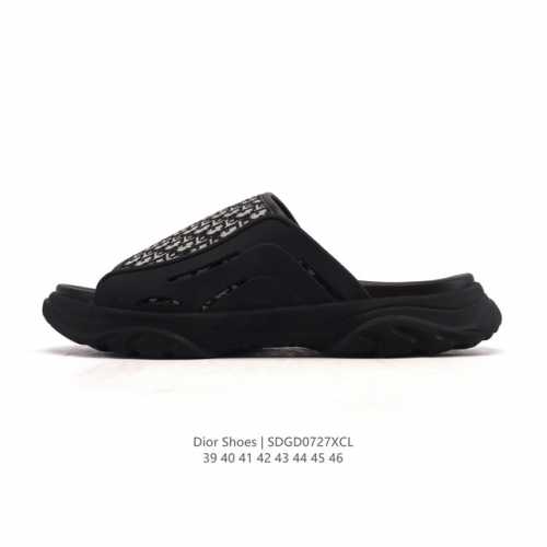 Dior corporate-grade men's beach slippers imported precision jacquard embroidery