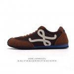 Corporate Loewe Ballet Runner Leather And Fabric Splicing Simple Round Toe Lace-