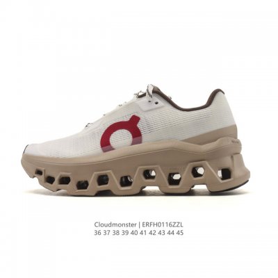 On Cloudmonster running shoes, these chunky, height-increasing dad shoes have a