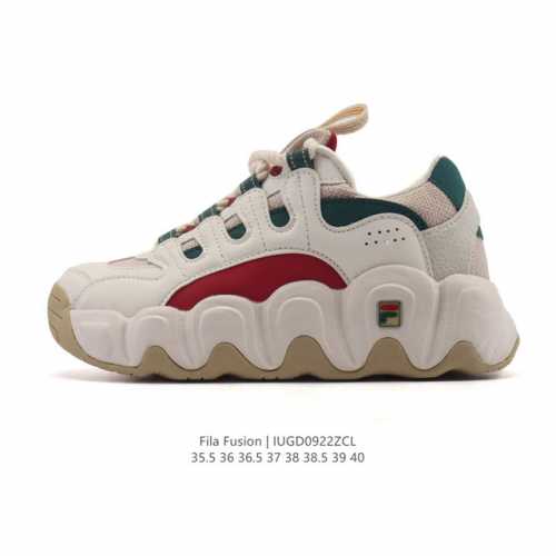 Company-grade Fila women's dad shoes, Fila Fusion thick-soled, height-enhancing,