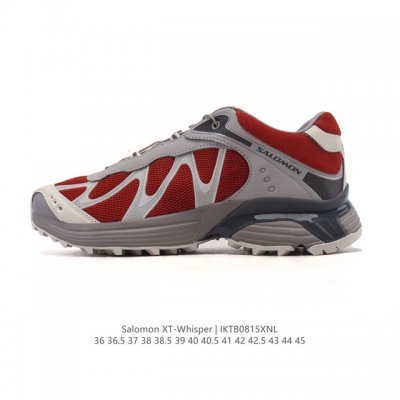 The Salomon Xt-Whisper collaboration silver-pink trendy retro running shoes are