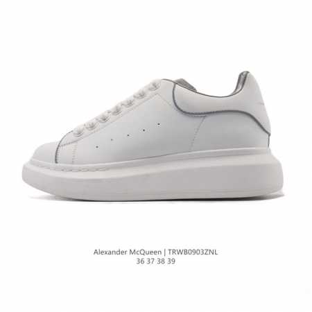 Alexander McQueen's white sneakers, featuring thick soles, height-enhancing gli - Click Image to Close