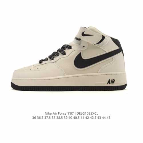 Company Grade Nike Air Force 1 '07 Mid Af1. Mid-top, Velcro-strap, platform, hei