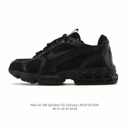 Nike Stussy x Nike Air Zoom Spiridon Caged 2 "Black Linen" Sneakers, a retro cas