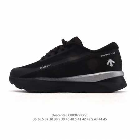 Descente Chron retro fabric sneakers for men and women, featuring a comfortable, - Click Image to Close