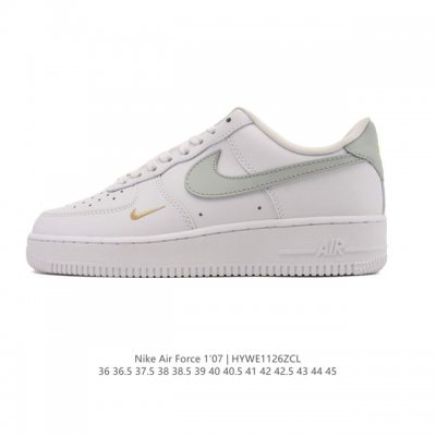Nike Air Force 1 '07 Low, a versatile, platform, low-top white sneaker with cus