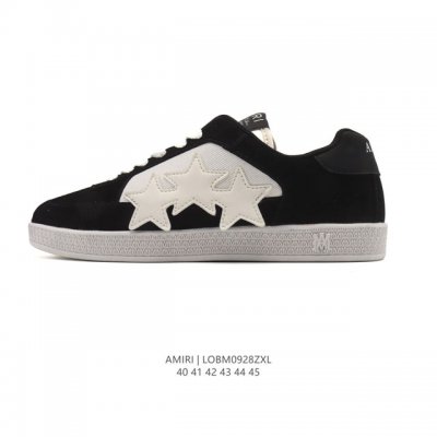 New company-grade Amiri white sneakers, trendy sneakers with a star-shaped desi