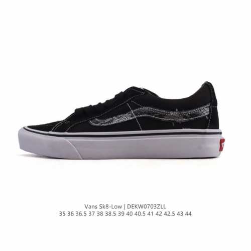 Vans Sk8-Low classic style Xiaohongshu hot-selling low-top casual canvas splici