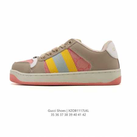 Gucci Screener series distressed sneakers for men and women, featuring a stylis - Click Image to Close
