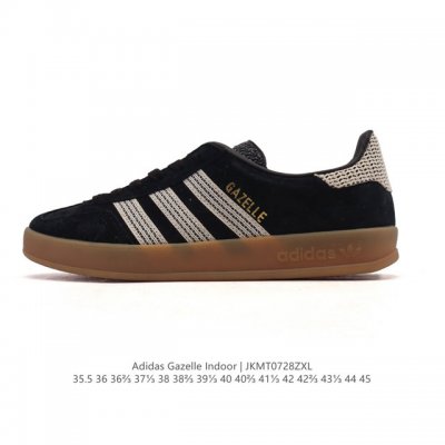 Top-grain leather Adidas Originals Gazelle Indoor Retro Trefoil Non-slip Transpa