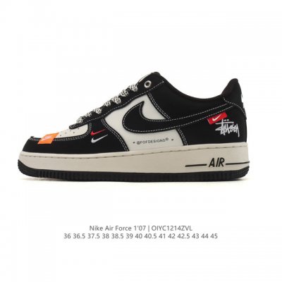 Nike Air Force 1 '07 Low, a versatile, platform, low-top white sneaker with cus