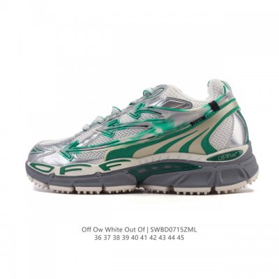Off-White brand sneakers, stylish white sneakers with thick soles and height-enh