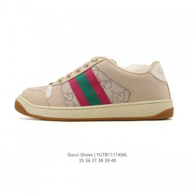 Gucci Screener series distressed sneakers, fashionable platform shoes with heig
