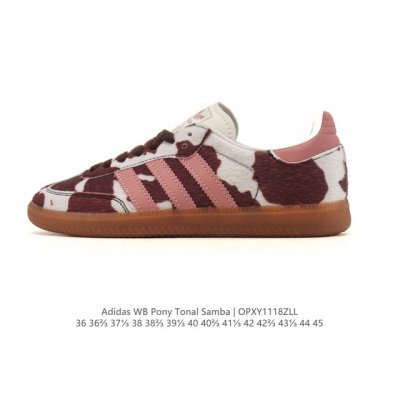 Adidas Wb pony Tonal Samba Cow Spot Print Plush Sneakers - A retro must-have co