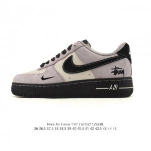 Company-grade Nike Air Force 1 '07 Low white sneakers, thick-soled, height-incr