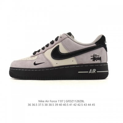 Company-grade Nike Air Force 1 '07 Low white sneakers, thick-soled, height-incr