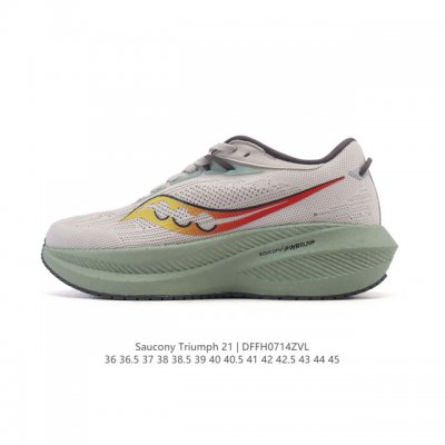 Corporate-grade Saucony Triumph 21 neutral running shoes with strong cushioning.
