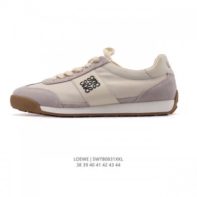 Corporate-level Loewe Ballet Runner leather and fabric splicing simple round-to