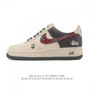 Nike Air Force 1 '07 Low, a versatile, platform, low-top white sneaker with cus