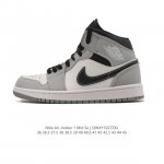 Nike Air Jordan 1 Mid Men's and Women's Basketball Shoes, Stylish and Lightweigh