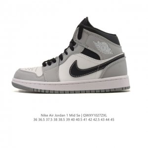 Nike Air Jordan 1 Mid Men's and Women's Basketball Shoes, Stylish and Lightweigh