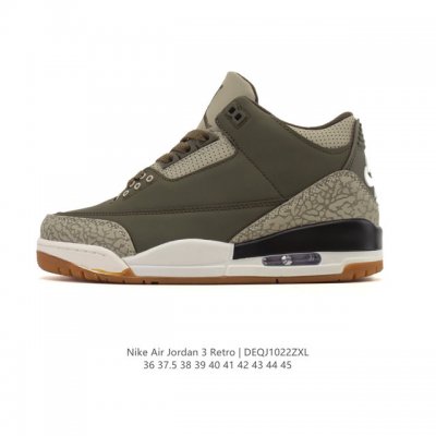 Nike Air Jordan 3 Retro Series, a mid-top basketball shoe featuring the reverse