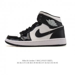 Nike Air Jordan 1 Mid Men's and Women's Basketball Shoes, Stylish and Lightweig