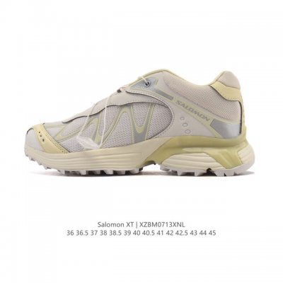 The Salomon Xt-Whisper collaboration silver-pink trendy retro running shoes are