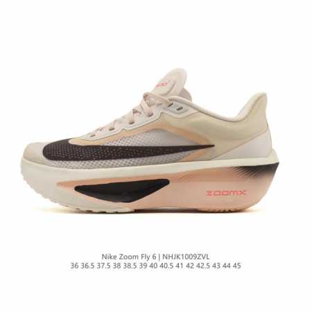 Company-grade Nike Zoom Fly 6 Marathon Carbon Plate Beige Black Running Shoes, U - Click Image to Close