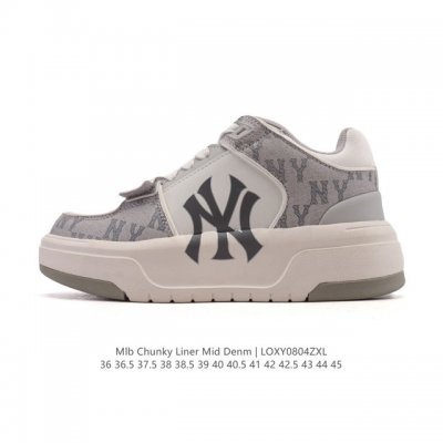 Mlb Chunky Liner Mid, a popular senior shoe, is a lightweight, thick-soled, vers