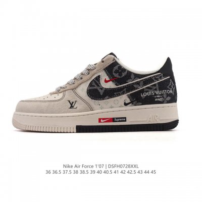 a company-grade Nike Air Force 1 '07 Low white sneaker with a thick sole and hei