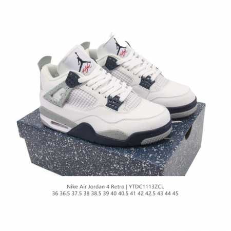Top-grain leather Nike Air Jordan 4 Retro Og Michael Jordan AJ4 Low-top Retro C - Click Image to Close