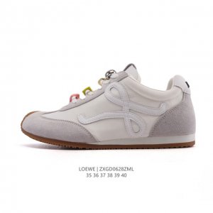 Corporate level Loewe Ballet Runner leather and fabric splicing simple round-to