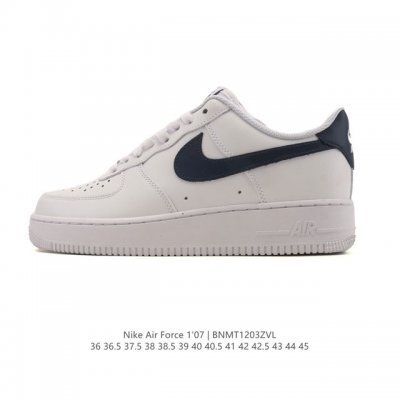 Nike Air Force 1 '07 Low, a versatile, platform, low-top white sneaker with cus