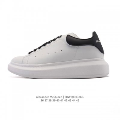 Alexander McQueen's white athletic shoes, featuring thick soles, height-enhanci