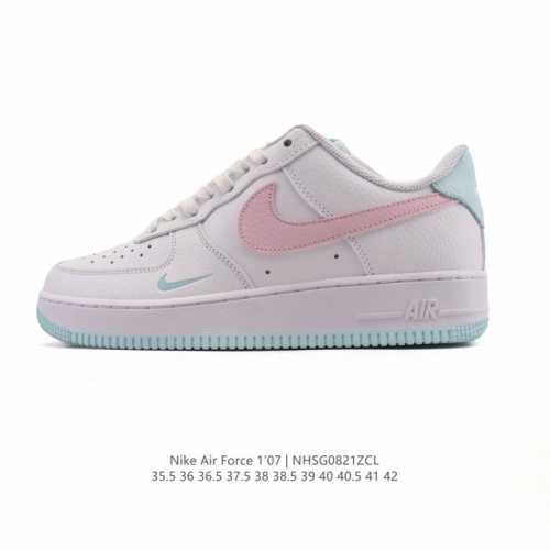 Top-grain leather Nike Air Force 1 '07 Low, cushioned white sneakers. A versati