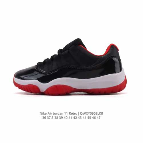 The Nike Air Jordan 11 Retro, a men's and women's sneaker, recreates the classic