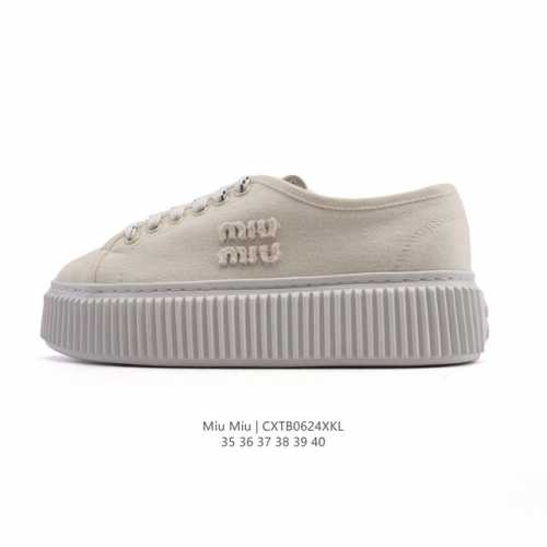New company-level Miumiu thick-soled height-enhancing sports shoes, a fashionabl