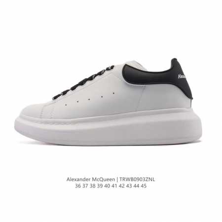 Alexander McQueen's white athletic shoes, featuring thick soles, height-enhanci - Click Image to Close