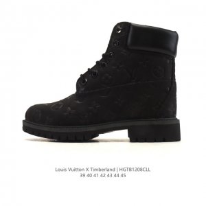 Company-grade Timberland high-top combat boots, Louis Vuitton x Trainer Sneaker